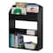 Basicwise Black Modern Wooden Storage Bookcase with Shelf, Playroom Bedroom Living and Office QI004151.BK - alternate 1